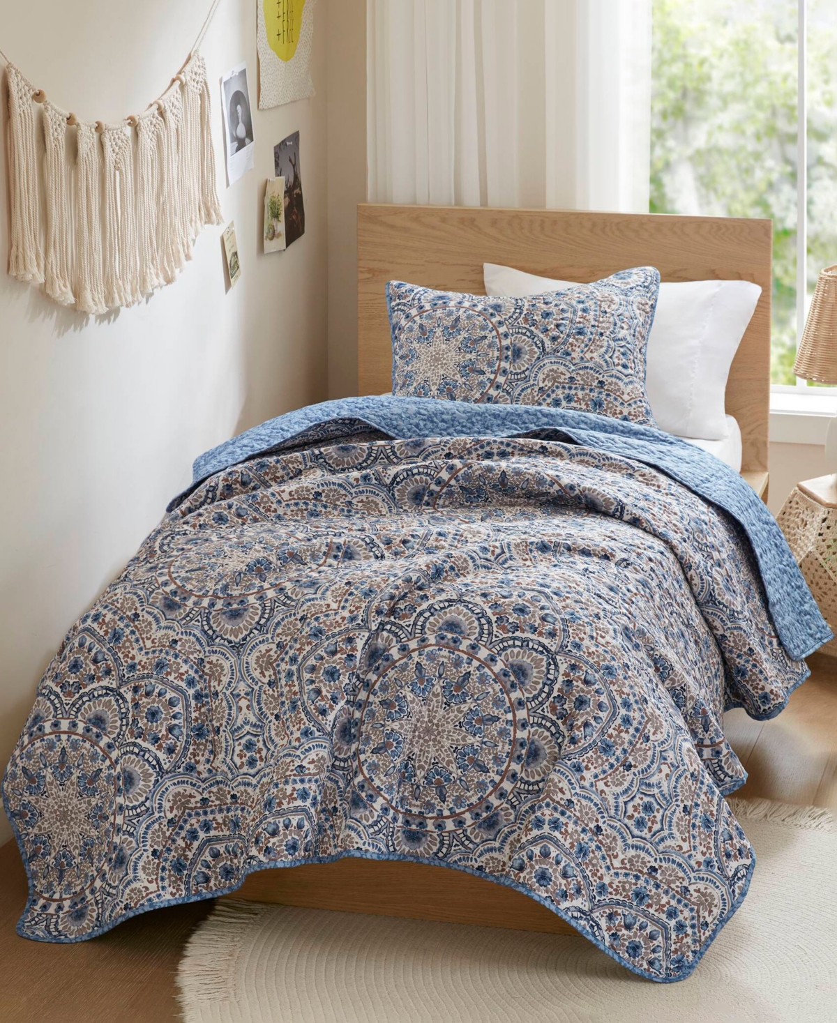 510 Design Valerie Boho Floral Reversible 2-pc. Quilt Set, Twin In Blue