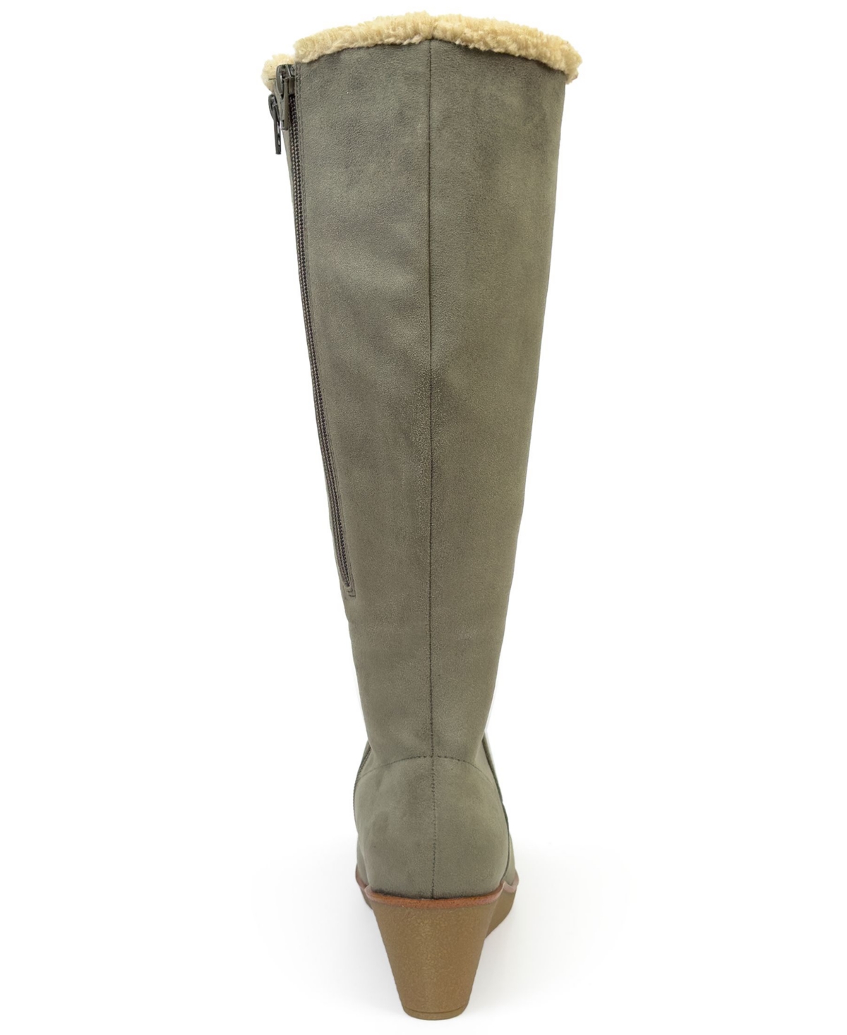 Aerosoles Binocular Faux Shearling Lined Wedge Boot In Green