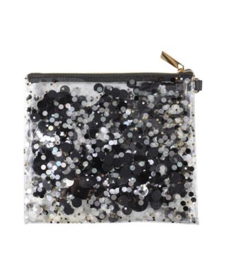 Spirit Squad Confetti Everything Pouch Makeup Bag Travel BagCosmetic Bag for Women (Blackout