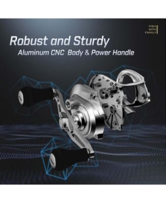 Alijoz Baitcaster Fishing Reel, 300 Size, 33Lbs Max Drag, Freshwater & Saltwater Low Profile Casting Reel for Musky, 6.6:1/8.1:1 Gear Ratio