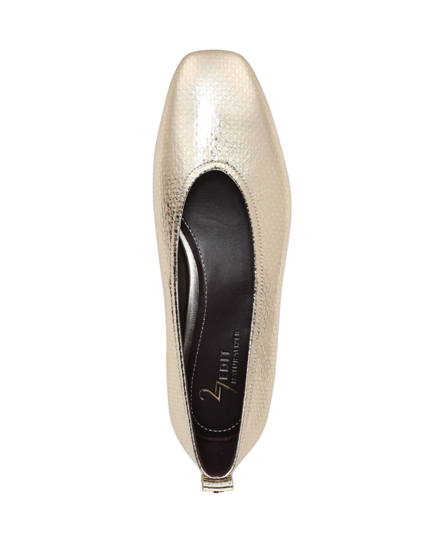 Женские балетки 27 EDIT Naturalizer Carla Square Toe Ballet Flats, цвет: Светлый золотой кожаный — фото 4