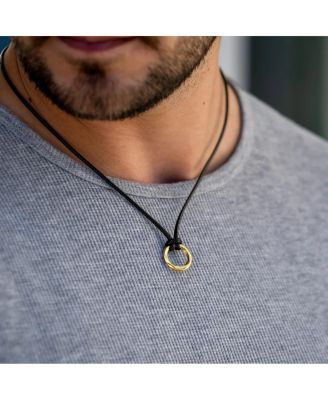 Men's Kairos Gold Amulet Pendant Necklace – 22" Cord