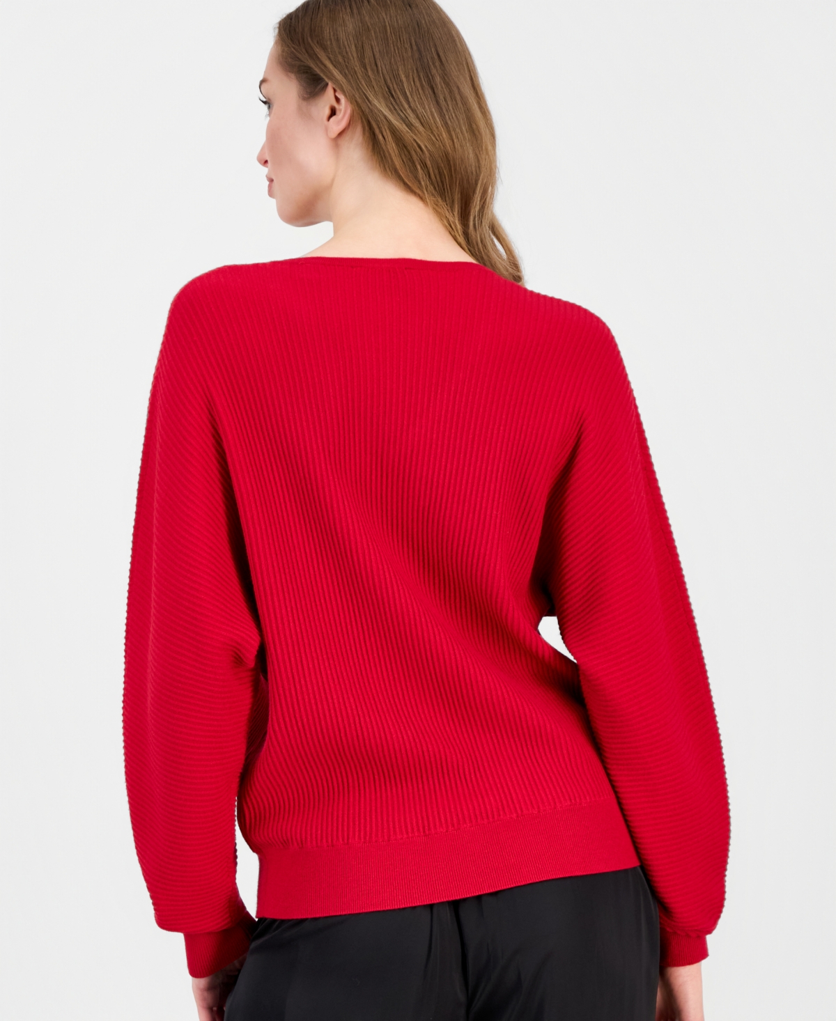 T Tahari Women's Embellished Dolman-sleeve Sweater In Red