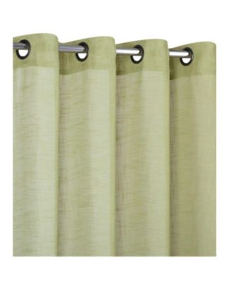 2 Pack Semi Sheer Linen Blend Grommet Top Window Curtains