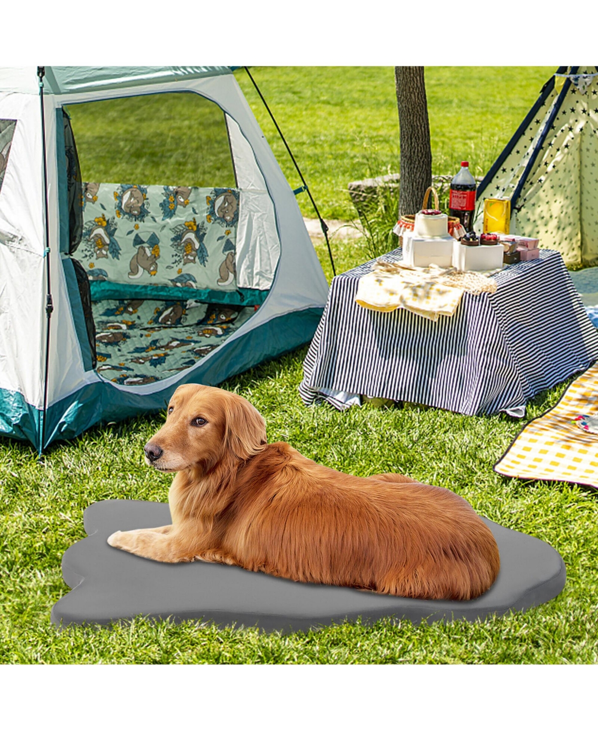 Gymax Dog Sleeping Mat Waterproof Crate Pad Bed with Memory Foam Support
