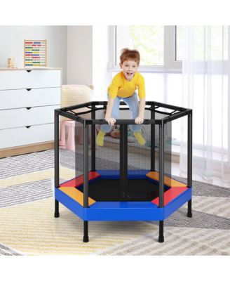 48'' Hexagonal Kids Trampoline Recreational Bounce Jumper W/Foam Padded Handrails