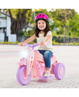 6V Kids Bubble Car Electric Ride on Motorcycle w/ Music Button & LED Headlight