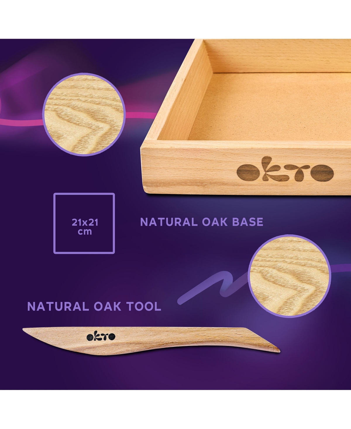 Okto Air-Dry Clay 3D Painting Kit – Mood Ocean Calm (8.3 x 8.3 in)