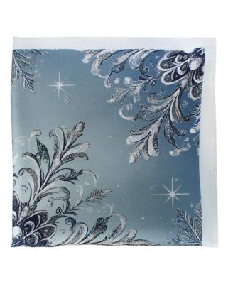 Men's Clarence The Classy Snowflake Silk Holiday 12x12 Pocket Square