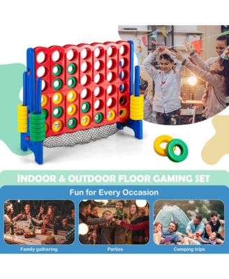 4-to-Score Giant Game Set 4-in-a-Row Connect Game W/Net Storage