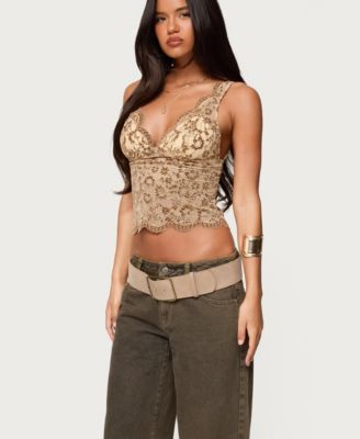 Women's Araura Lace Velvet Floral Top