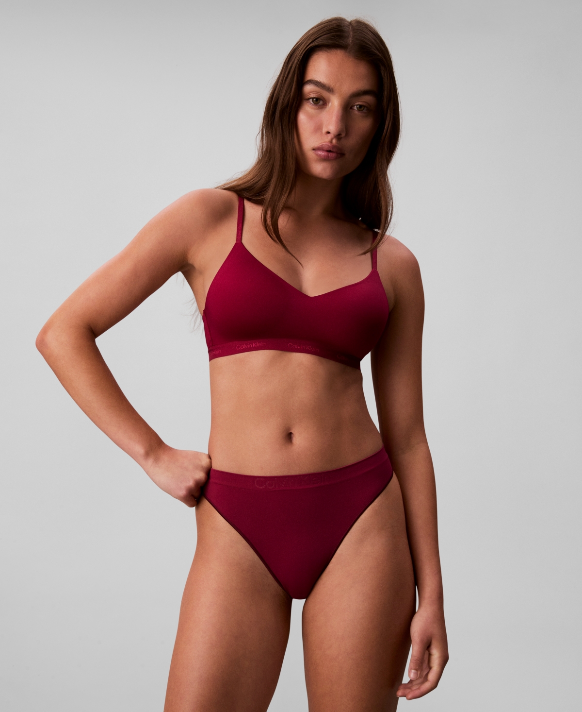 Calvin Klein Women's Form To Body Lightly Lined Bralette In Brown