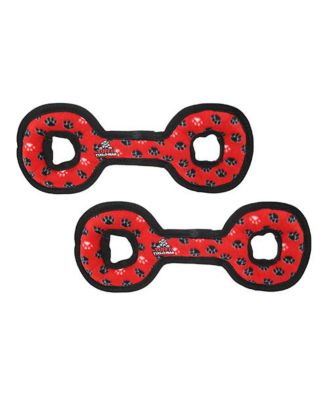 Medium Tug-O-War Red Paw 2 Pack, Durable Plush Squeaky Dog Toy