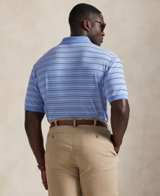 Men's Big & Tall Striped Short Sleeves Polo Shirt