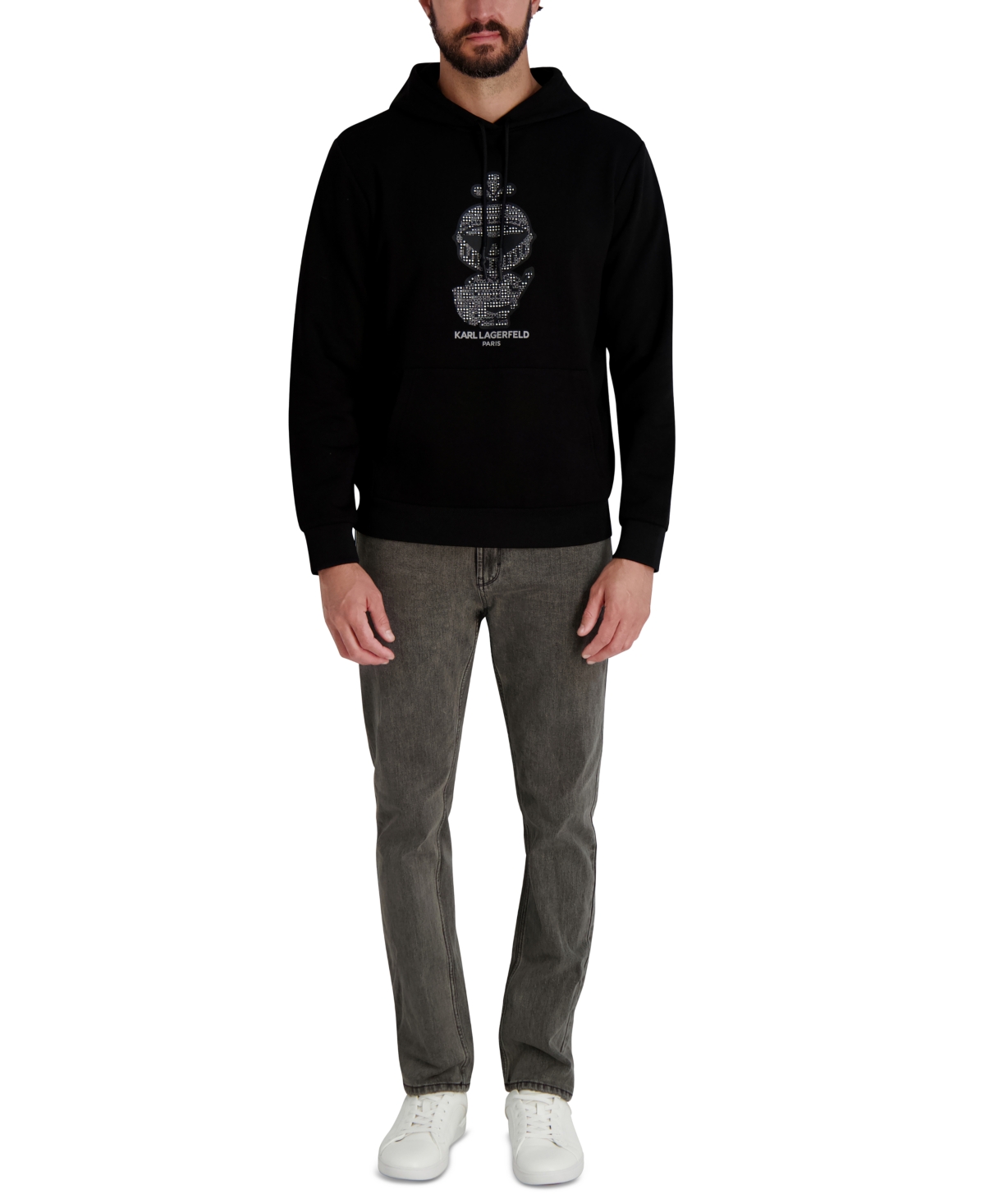 Karl Lagerfeld Paris Men's Textured Armor Pull-On Sweatshirt