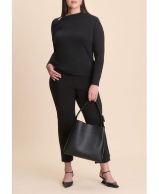 Women's Plus Size Slit Neck Top