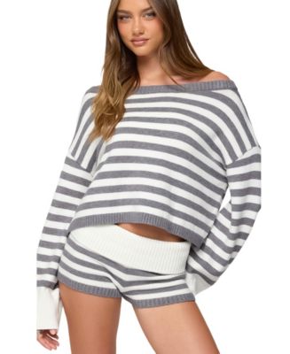 Saphi Striped Oversized Knit Sweater