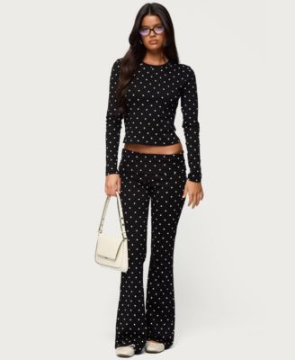 Women's Daliya Polka Dot Fold Over Pants