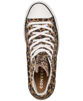 Women's Chuck Taylor All Star Lift Platform Leopard Suede Casual Sneakers from Finish Line