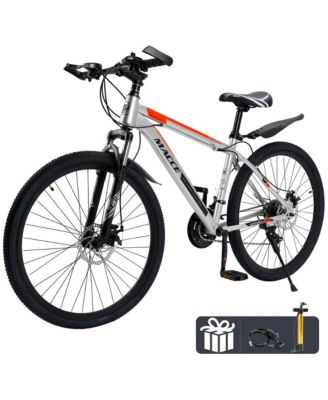 26-Inch 27-Speed Mountain Bike for Adults with Dual Disc Brakes & High-Carbon Steel Frame, Suspension Fork