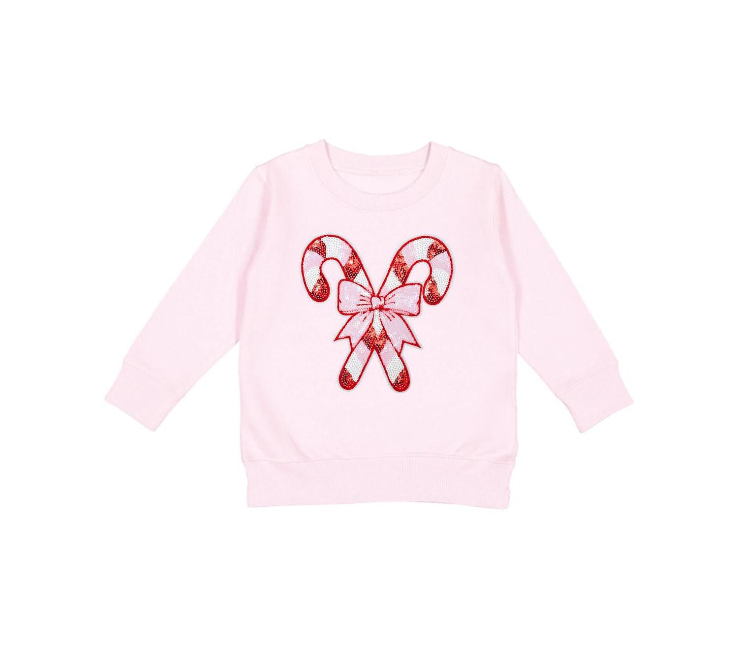 Girls Candy Cane Patch Christmas Sweatshirt