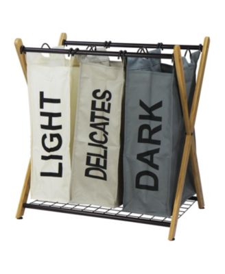 X-Frame Bamboo 3-Bag Laundry Sorter, Color