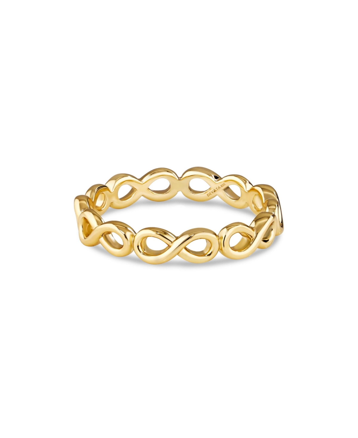 Devata Infinity Eternity Ring in Gold Plated Sterling Silver