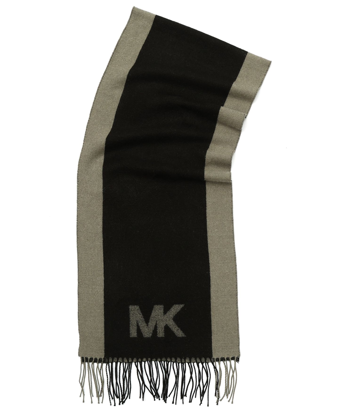Мужской шарф Michael Kors Side Stripe Yarn Dye, цвет: Чёрный / Пепельный меланжевый — фото 3