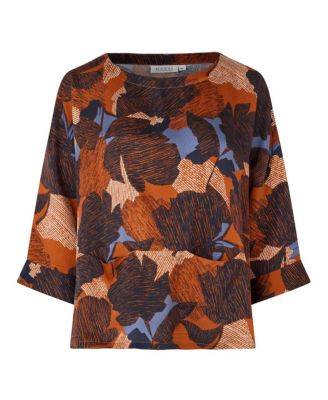 MaBramila 3/4 Sleeve Round Neck Blouse