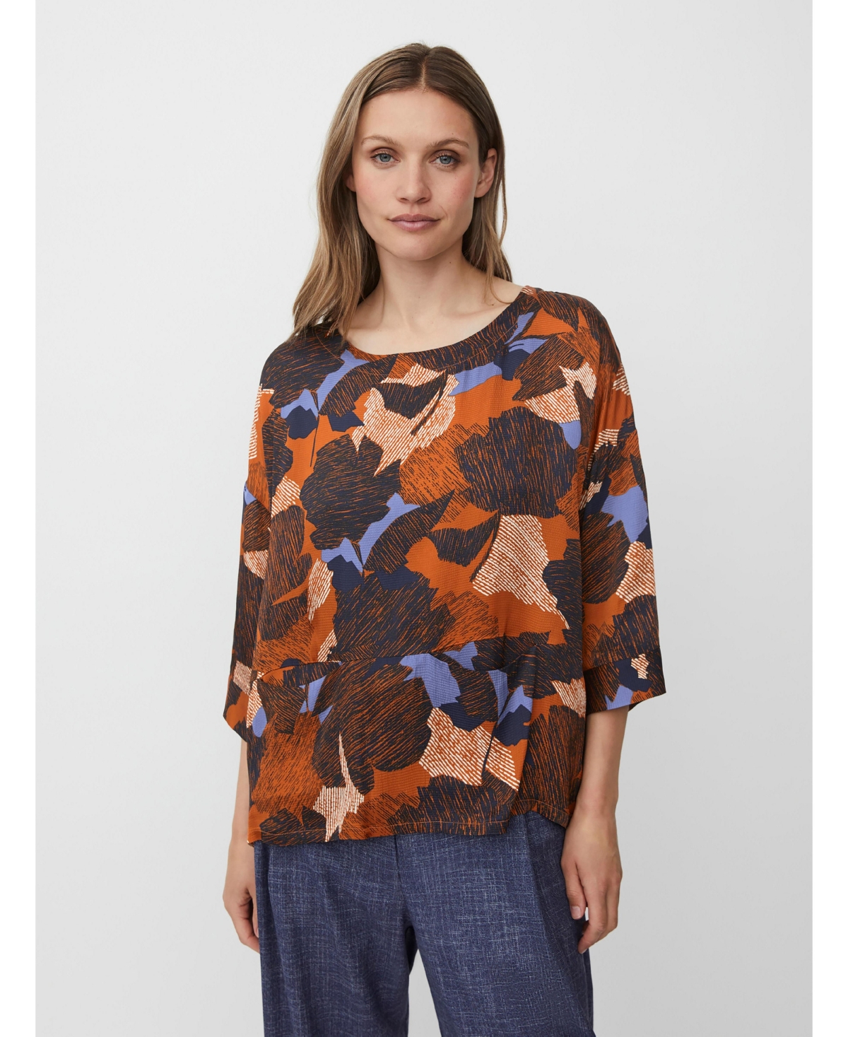 Masai Copenhagen MaBramila 3/4 Sleeve Round Neck Blouse