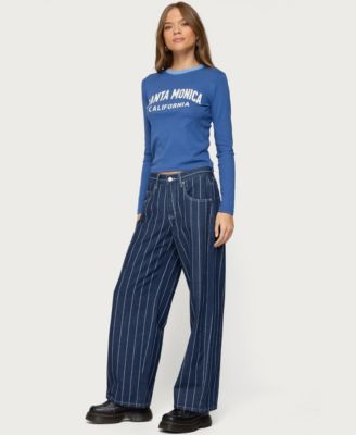 Women's Kyler Pinstripe Low Rise Jeans