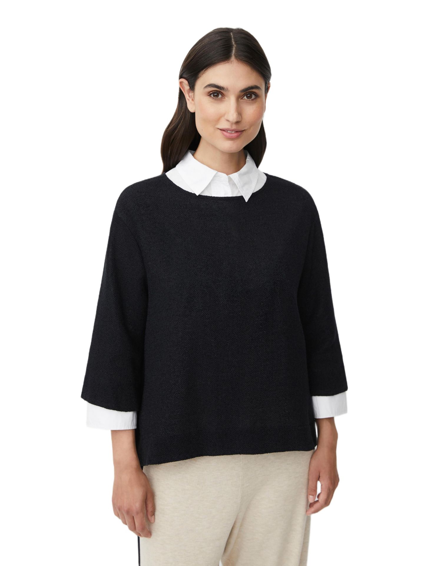 Женский топ Masai Copenhagen MaDarmi Sleeve Round Neck, цвет: Чёрный — фото 1
