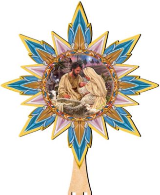 Classic Nativity Wooden Tree Topper