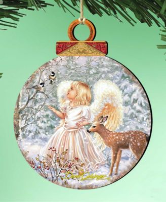 Woodland Angel Deer Christmas Ornament