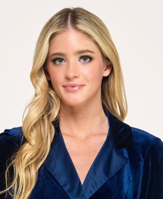 Juniors' Notch-Lapel Tuxedo-Style Velvet Dress