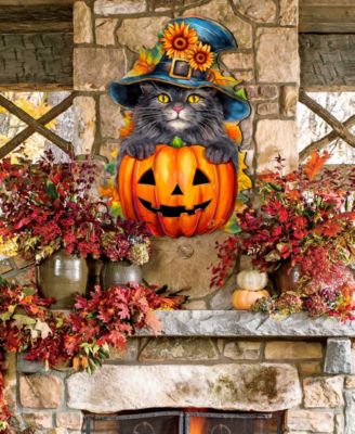 Black Cat Pumpkin Holiday Door D&eacute;cor