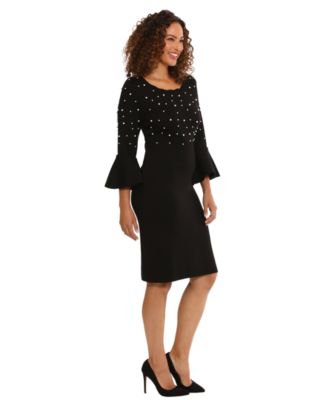 Women's Bell Sleeve Scallop Neckline Dress