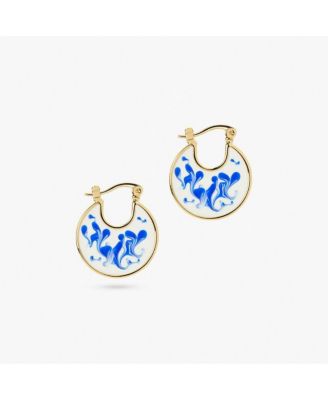 Ana Luisa Enamel Earrings - Hana Marble Blue