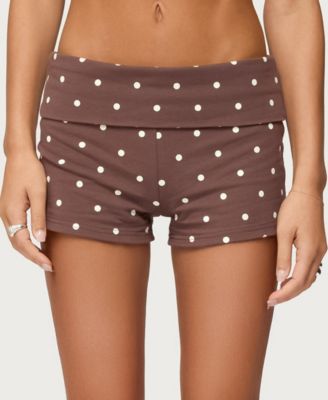 Women's Chelsie Polka Dot Foldover Shorts