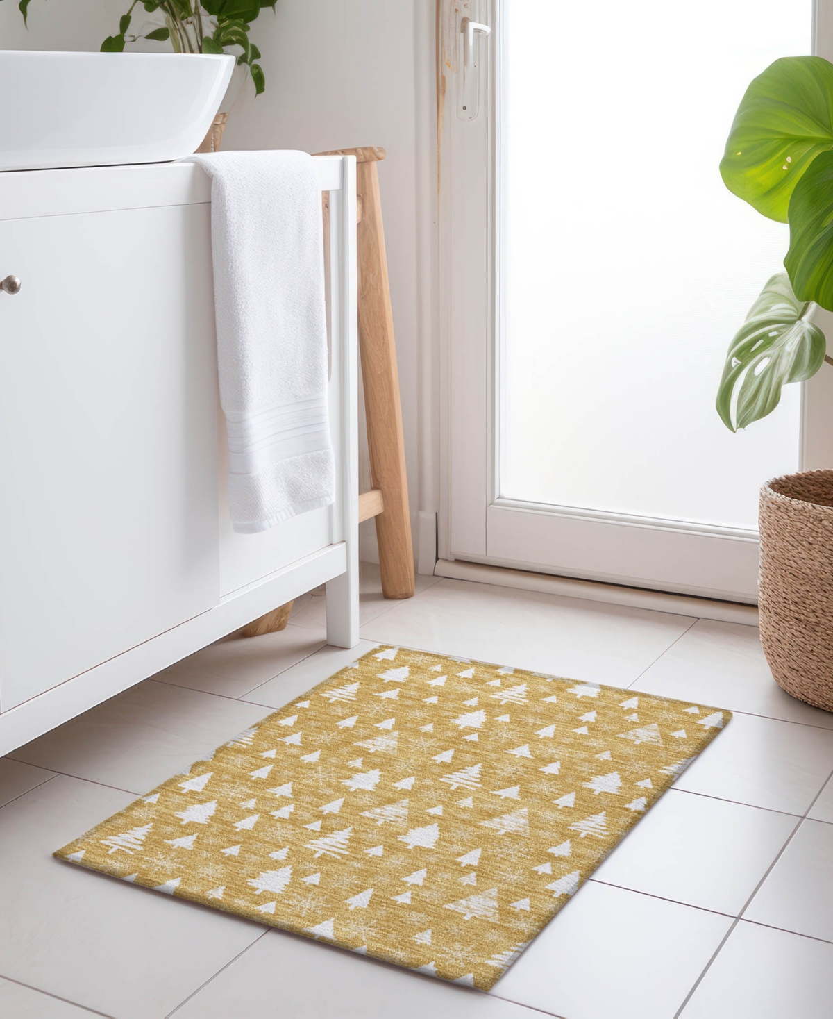 Addison Holiday Washable Indoor/outdoor Acn1815 1'8"x2'6" Area Rug In Gold