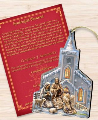 Nativity Chapel Wood Christmas Ornament