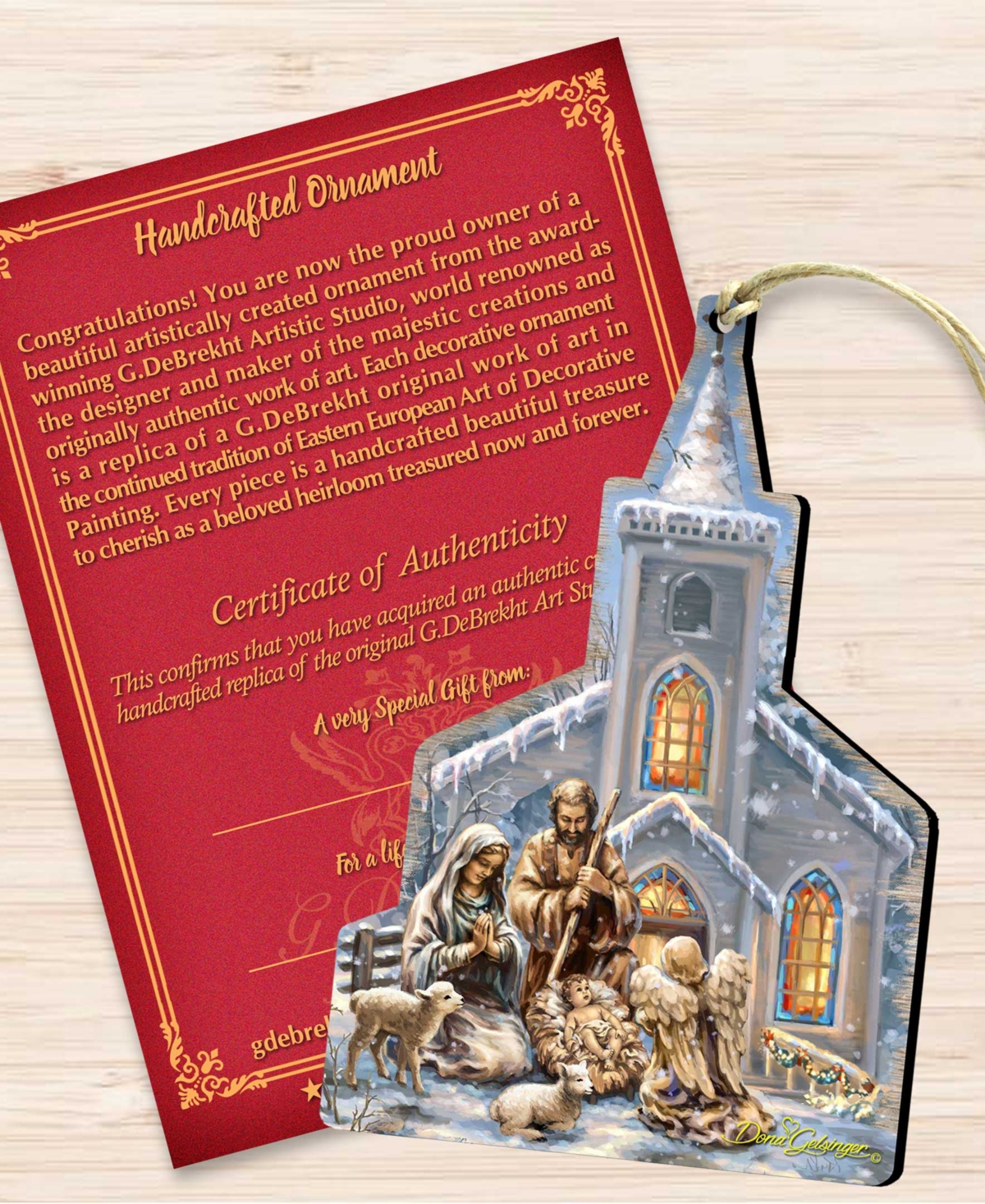 Designocracy Nativity Chapel Wood Christmas Ornament In Multi