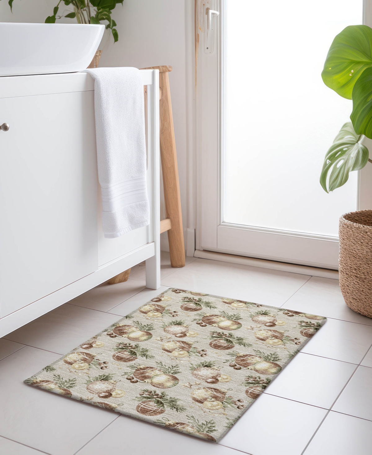 Addison Holiday Washable Indoor/outdoor Acn1828 1'8"x2'6" Area Rug In Brown