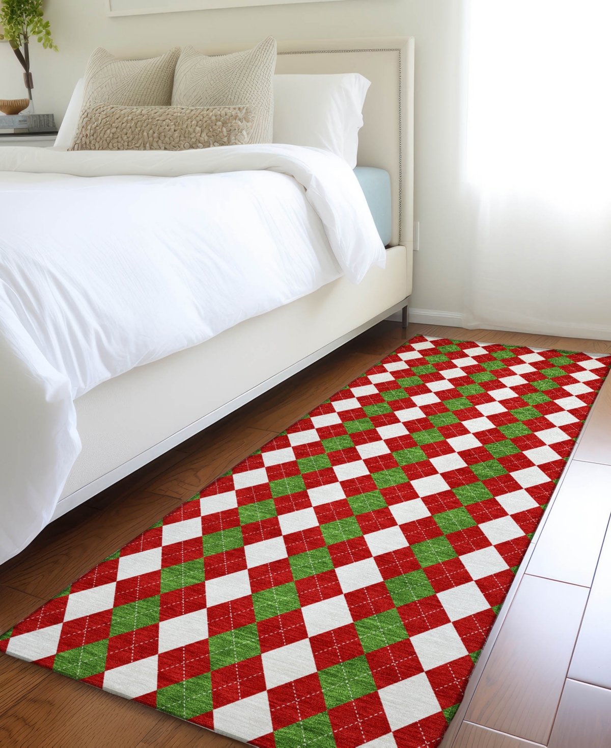 Addison Holiday Washable Indoor/outdoor Acn1812 2'3"x7'6" Runner Area Rug In Red