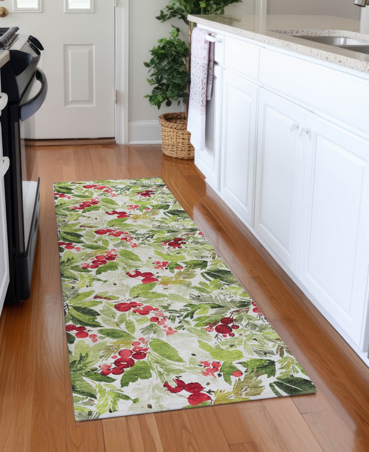 Addison Holiday Washable Indoor/outdoor Acn1816 2'3"x7'6" Runner Area Rug In Green