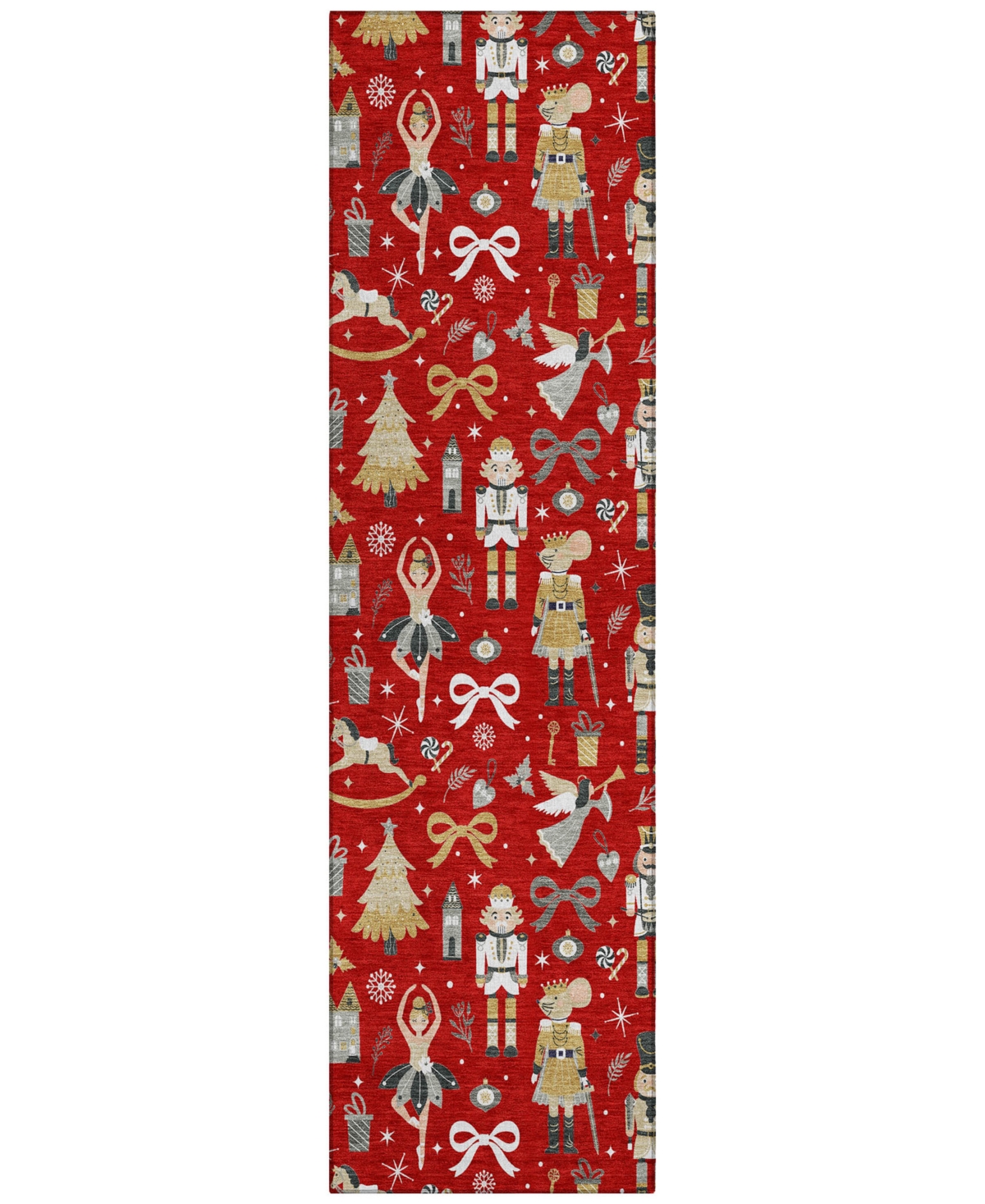 Addison Holiday Washable Indoor/outdoor Acn1827 2'3"x7'6" Runner Area Rug In Red
