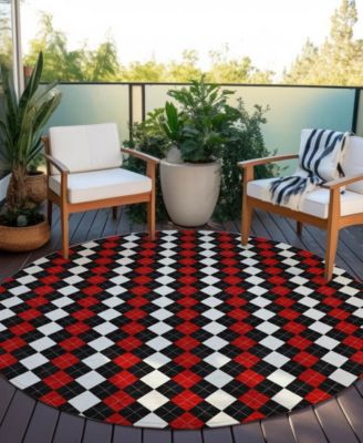 Holiday Washable Indoor/Outdoor ACN1812 8'x8' Round Area Rug