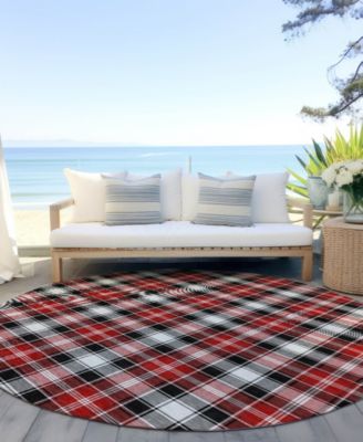 Holiday Washable Indoor/Outdoor ACN1817 8'x8' Round Area Rug