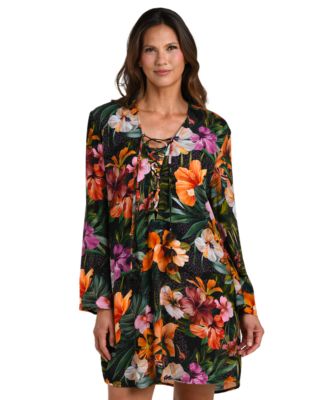 Women's Tropical Hideaway Lace Front Cover Up