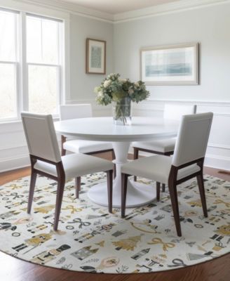 Holiday Washable Indoor/Outdoor ACN1827 8'x8' Round Area Rug